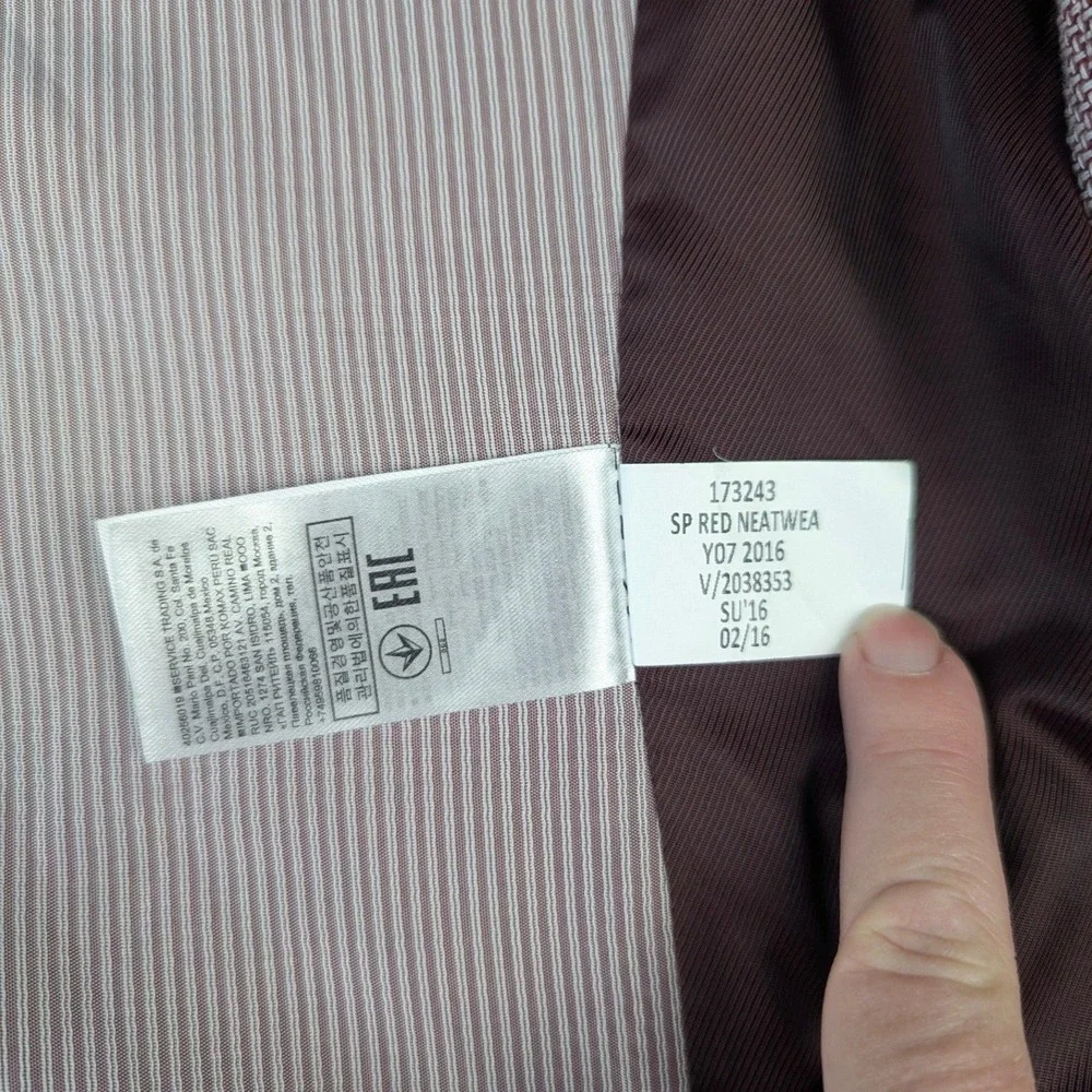 Banana Republic Mens 40R Blazer Red White Cotton Linen Italian Fabric Sport Coat